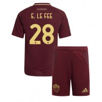 Camisa de Futebol AS Roma Enzo Le Fee #28 Equipamento Principal Infantil 2024-25 Manga Curta (+ Calças curtas)